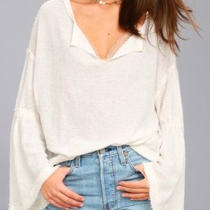 NWT FREE PEOPLE DAHLIA WHITE THERMAL